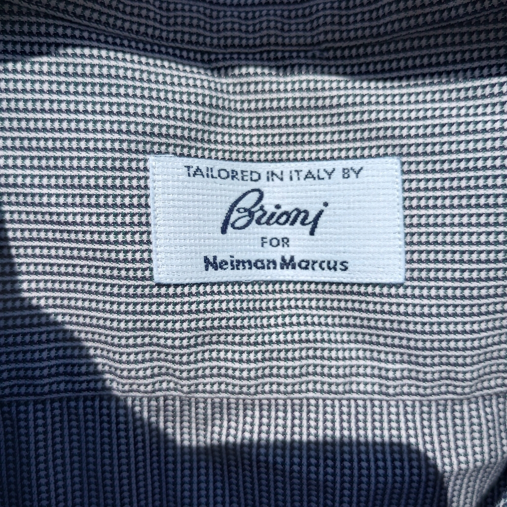 Brioni Neiman Marcus L/S Shirt Mens Large  Italy 17.5 / 44 Cotton Italy